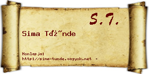 Sima Tünde névjegykártya